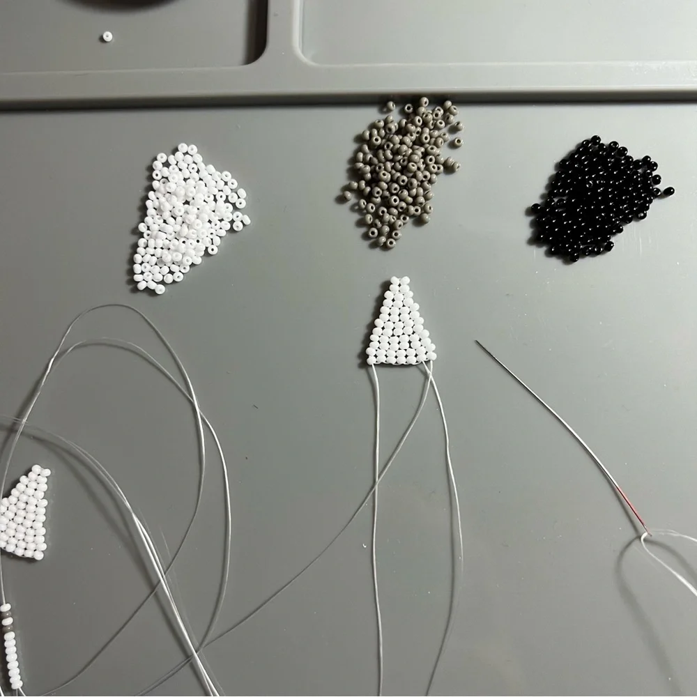 Seed Bead Earrings Beaded Earrings Dangle‎ Earrings Black Gray White Gradient